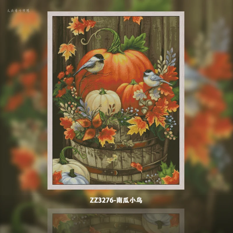 [ZZ3276-Pumpkin Bird] | Beginn - Cross Stitch Stamped Kits Beginners recension och pris