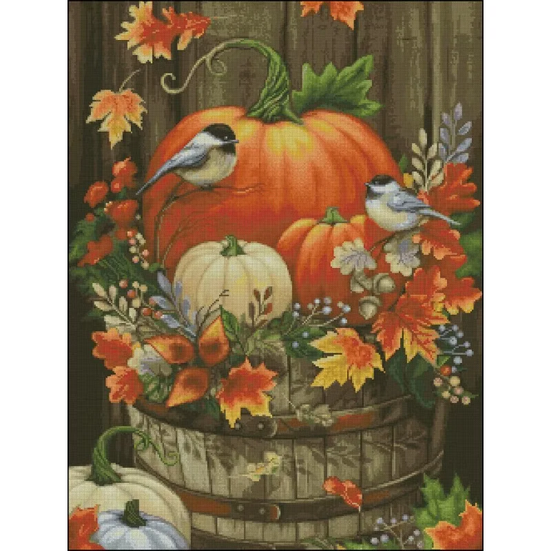 [ZZ3276-Pumpkin Bird] | Beginn - Cross Stitch Stamped Kits Beginners recension och pris