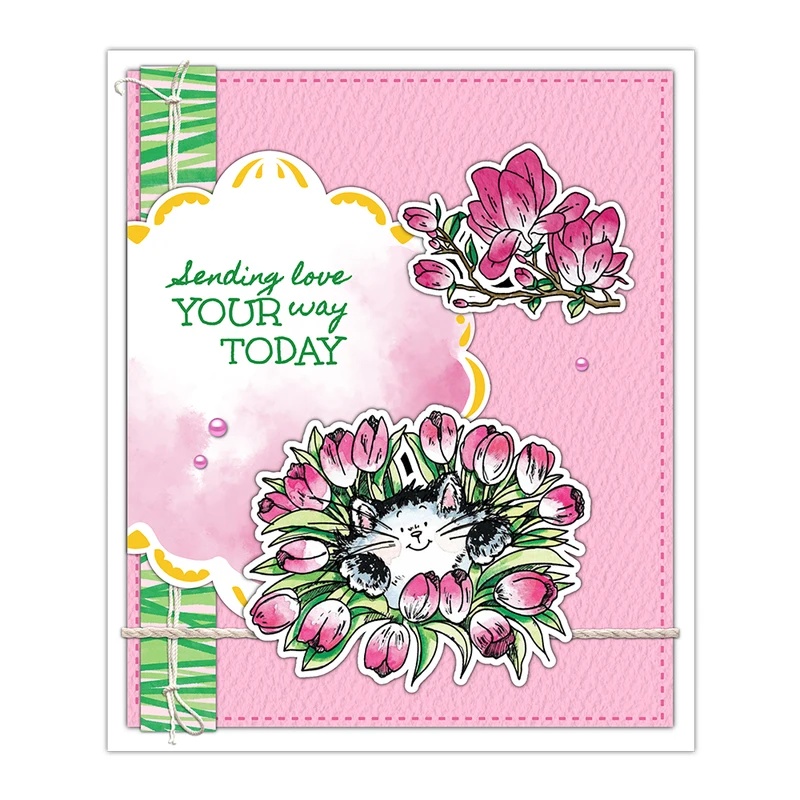 Suncraft Cute Kitty Cats And F - Clear Silicone Stamps For Card Making recension och pris