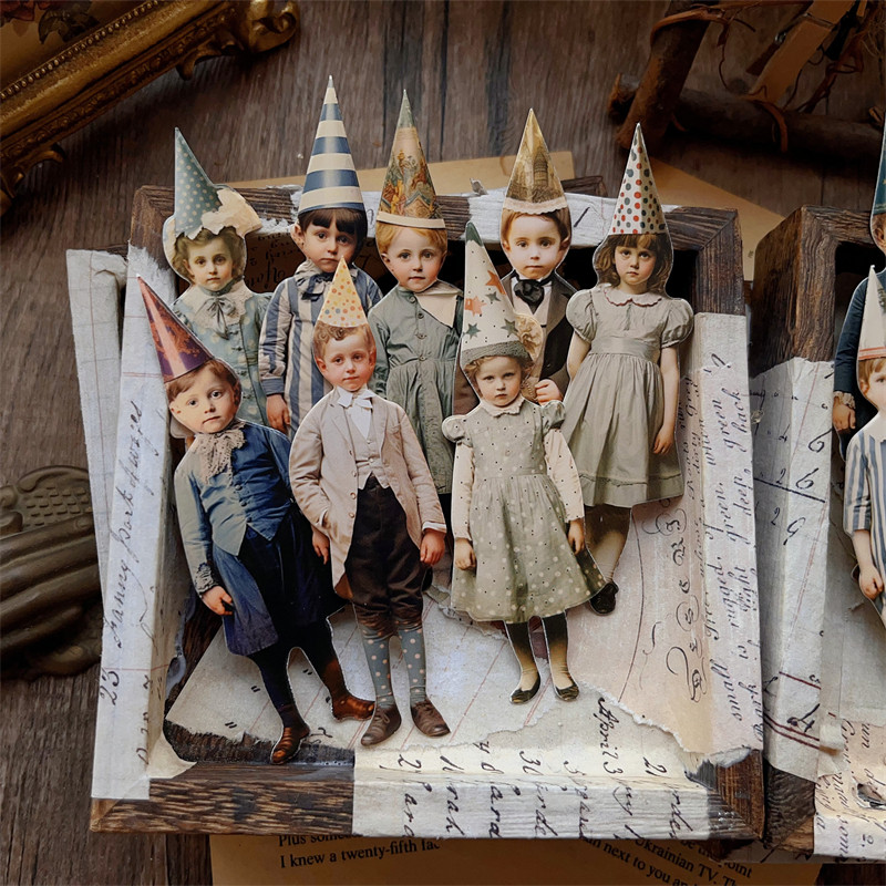 15Pcs Vintage Clown Party Chil - Vintage Junk Journal Scrapbooking Paper recension och pris