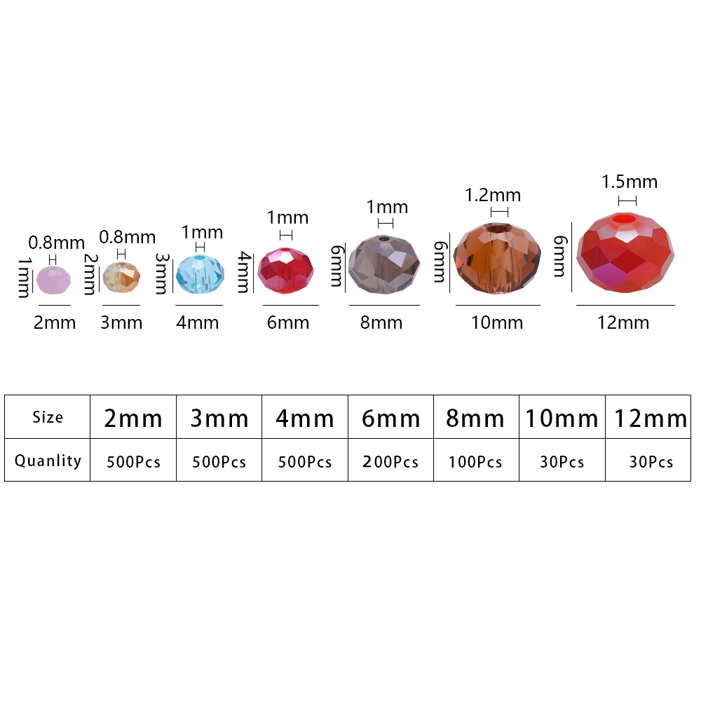 2/3/4/6/8mm AB Faceted Glass R - Glass Seed Beads 2Mm Jewelry Making recension och pris