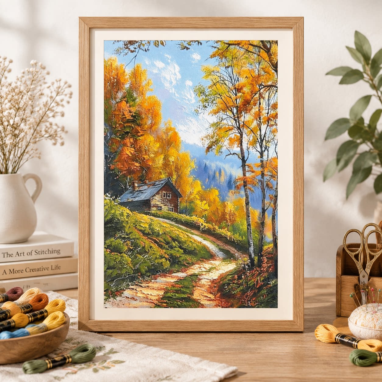 [ZZ9250-Autumn Forest Cabin] D - Cross Stitch Stamped Kits Beginners recension och pris