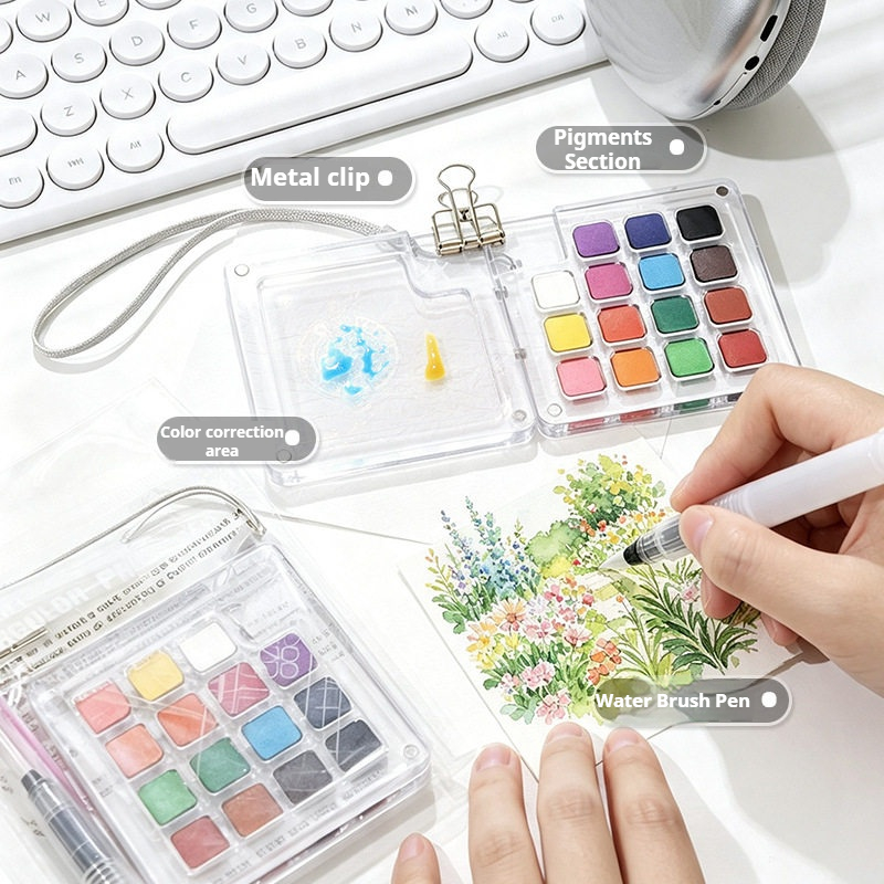 15 Colors Portable Travel Soli - Watercolor Paint Set Solid Pigment recension och pris