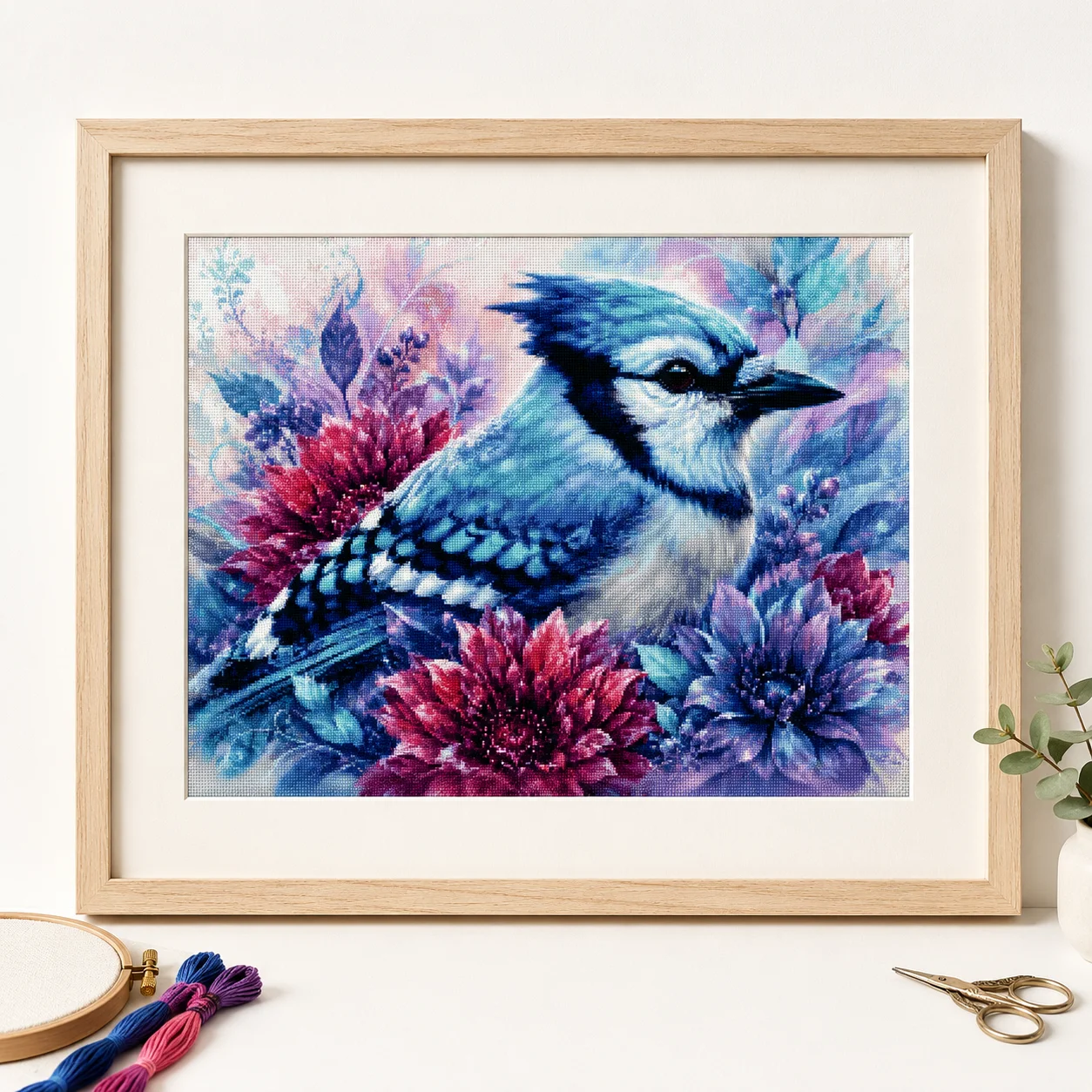 [ZZ8680-Blue Jay] | Beginner D - Cross Stitch Stamped Kits Beginners recension och pris
