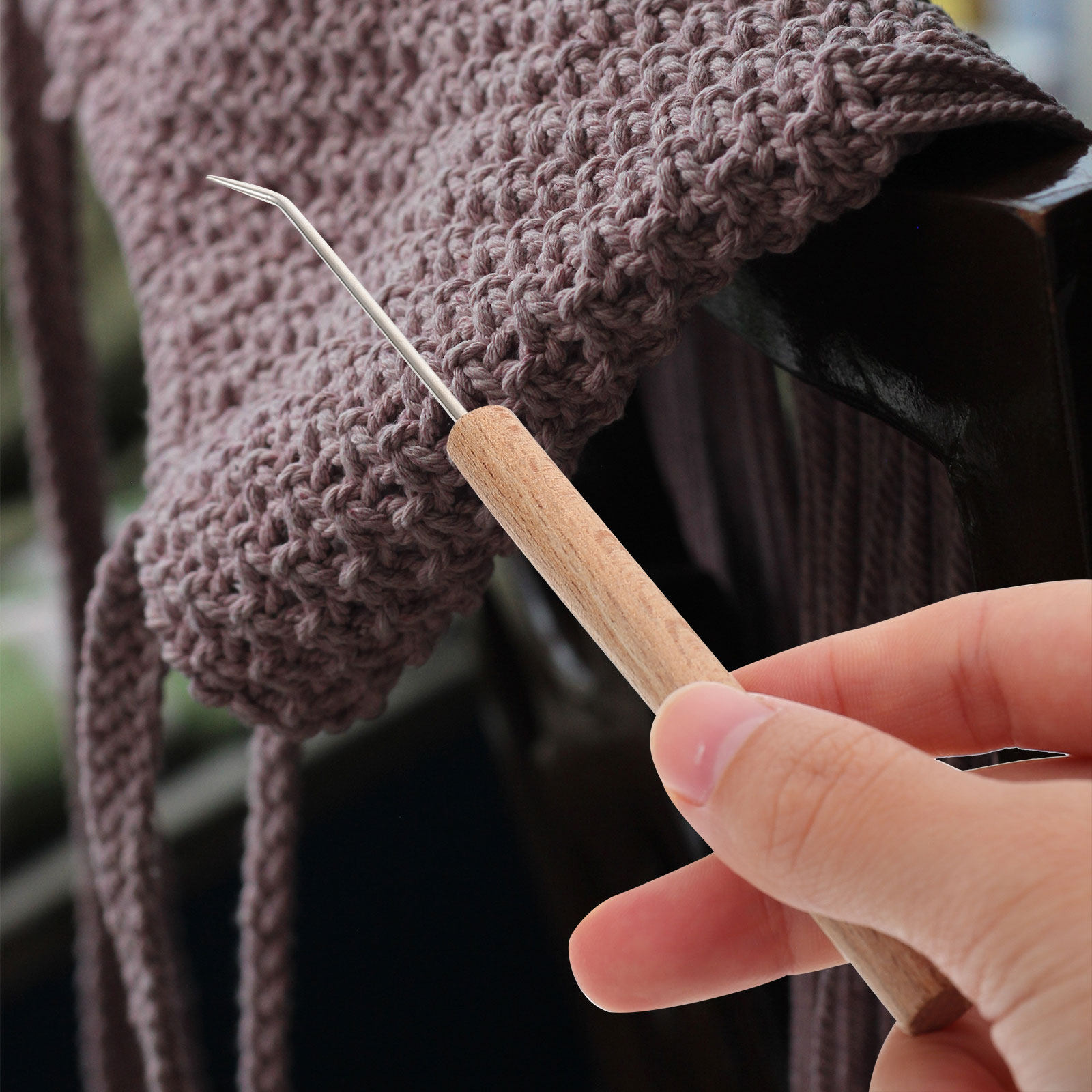 1Pcs Exquisite Ergonomic Croch - Wooden Crochet Hooks Ergonomic Handle recension och pris