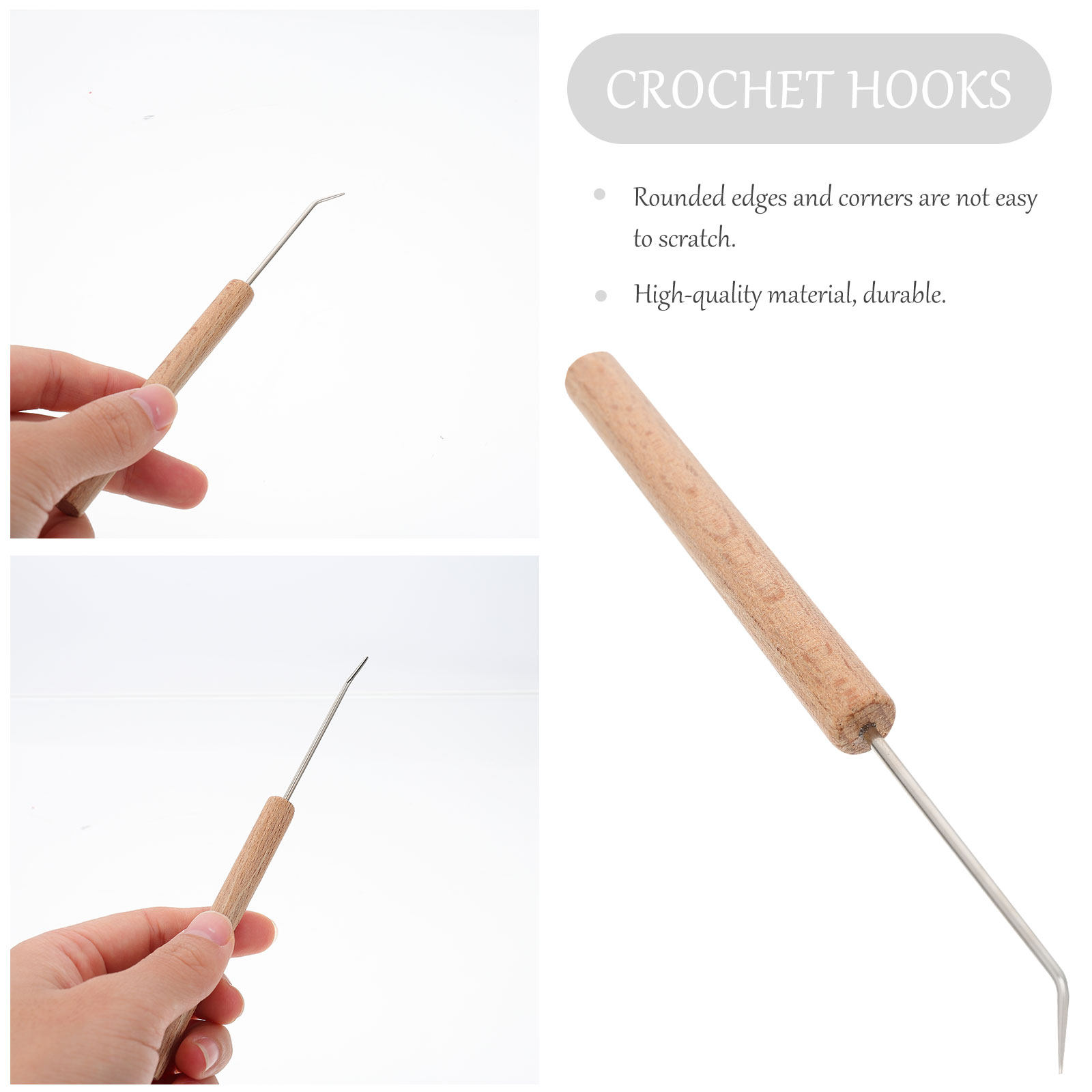 1Pcs Exquisite Ergonomic Croch - Wooden Crochet Hooks Ergonomic Handle recension och pris