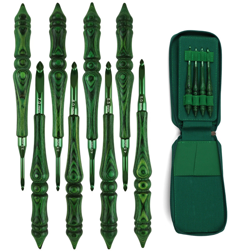 8Pcs 3.0-7.0mm Crochet Hook Se - Wooden Crochet Hooks Ergonomic Handle recension och pris